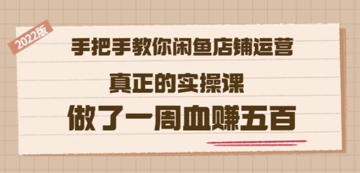 2022版《手把手教你闲鱼店铺运营》真正的实操课做了一周血赚五百(16节课)-三石资源库