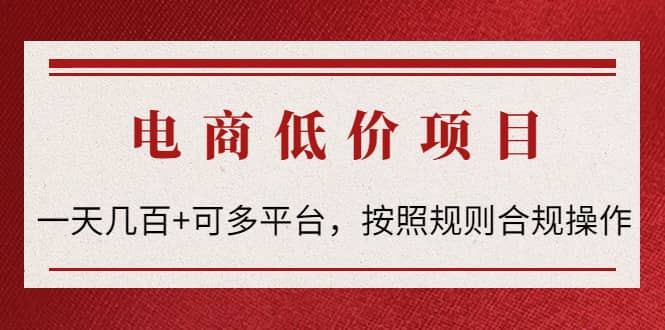 电商低价赔FU项目：按照规则合规操作-三石资源库