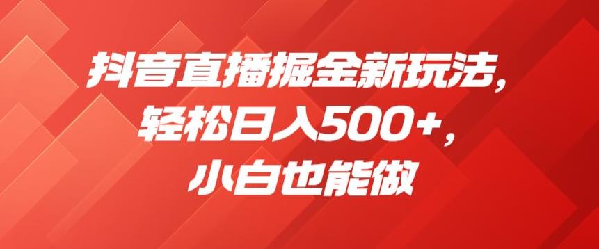 抖音直播掘金新玩法，轻松日入500+，小白也能做【揭秘】-三石资源库