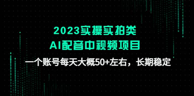2023实操实拍类AI配音中视频项目，一个账号每天大概50+左右，长期稳定-三石资源库
