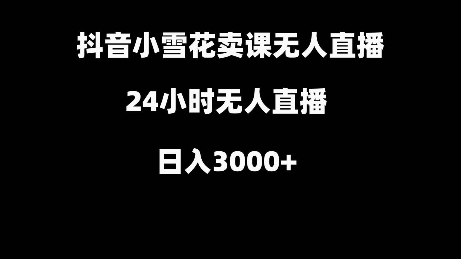 抖音小雪花卖缝补收纳教学视频课程，无人直播日入3000+-三石资源库