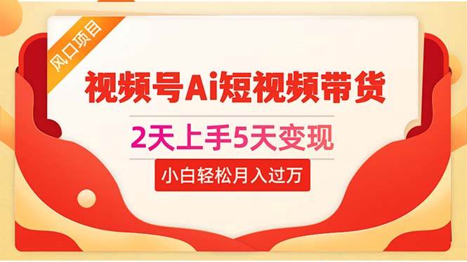 （10807期）2天上手5天变现视频号Ai短视频带货0粉丝0基础小白轻松月入过万-三石资源库