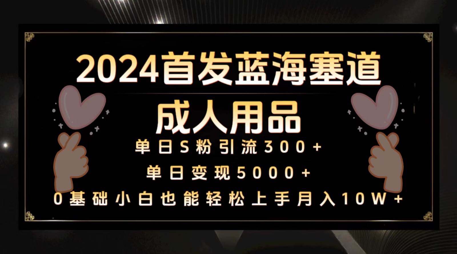 2024首发蓝海塞道成人用品，月入10W+保姆教程-三石资源库