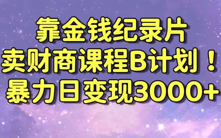 财经纪录片联合财商课程的变现策略，暴力日变现3000+，喂饭级别教学【揭秘】-三石资源库
