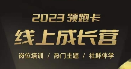 2023领跑卡线上成长营，淘宝运营各岗位培训，直通车、万相台、引力魔方、引流等，帮助突破成长瓶颈-三石资源库