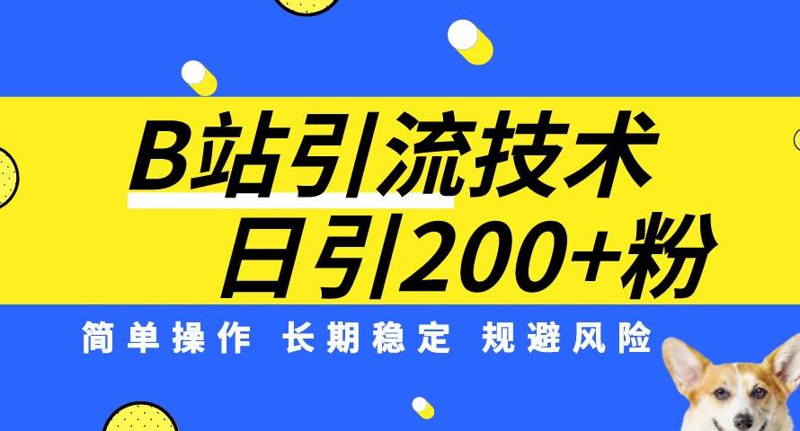B站引流技术：每天引流200精准粉，简单操作，长期稳定，规避风险-三石淘金网