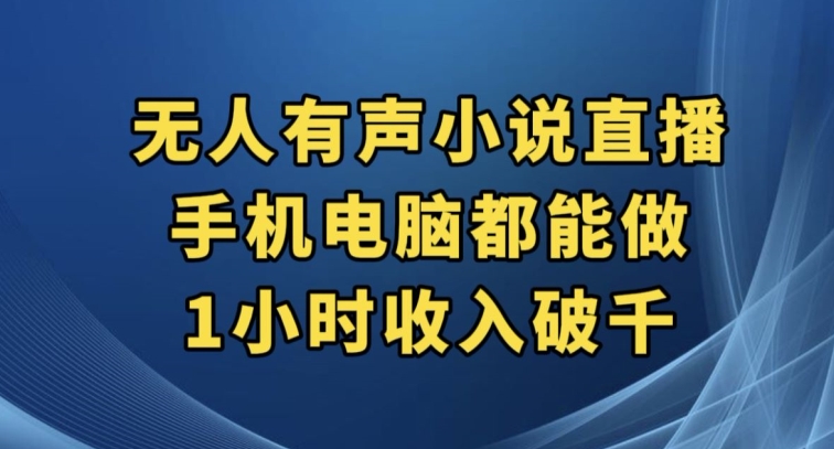 抖音无人有声小说直播，手机电脑都能做，1小时收入破千【揭秘】-三石淘金网