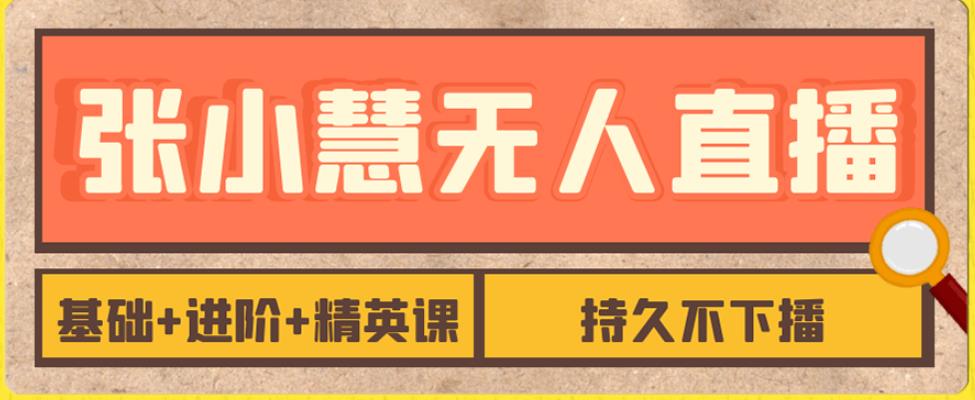 张小慧无人直播精英课，基础+进阶+精英课，持久不下播-三石淘金网