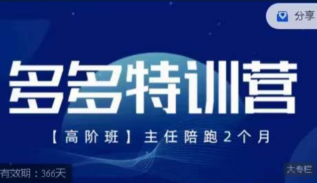 纪主任·多多特训营高阶班【9月13日更新】，拼多多最新玩法技巧落地实操-三石资源库