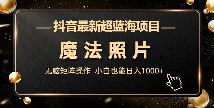 抖音最新超蓝海项目，魔法照片，无脑矩阵操作，小白也能日入1000+【揭秘】-三石资源库
