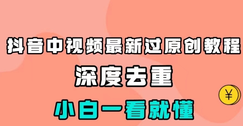 抖音中视频最新过原创教程，深度去重，小白一看就懂【揭秘】-三石资源库