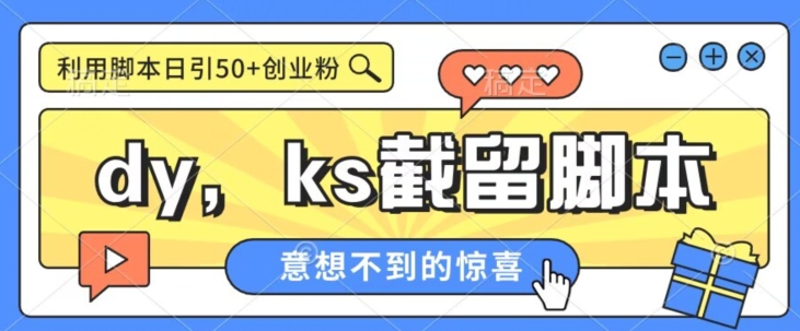 全网首发抖音快手全自动直播间截留创业粉，全行业精准粉技术【脚本+教程】-三石资源库