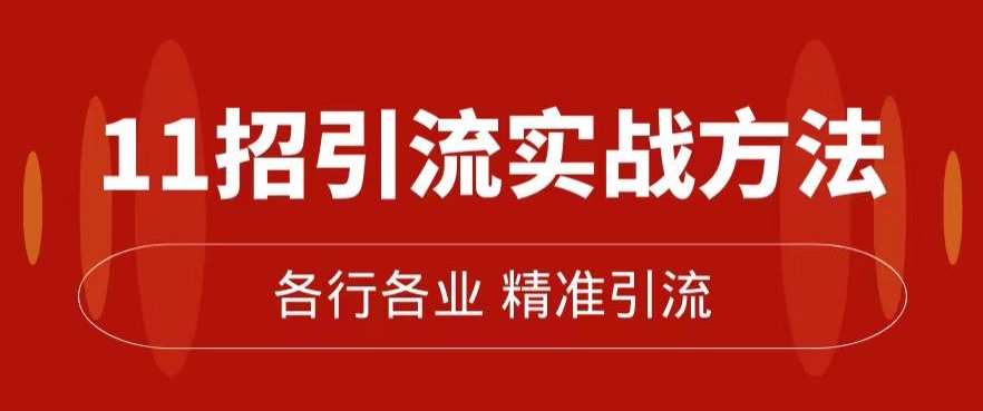 精准引流术：11招引流实战方法，让你私域流量加到爆（11节课完整)-三石淘金网