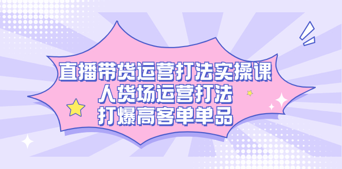 直播带货运营打法实操课，人货场运营打法，打爆高客单单品-三石资源库