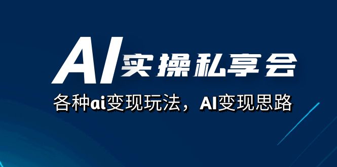 AI实操私享会，各种ai变现玩法，AI变现思路（67节课）-三石资源库