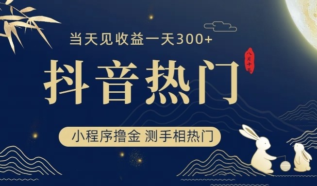 抖音最新小程序撸金，测手相上热门，当天见收益一小时变现300+-三石淘金网