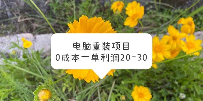 电脑系统重装项目，0成本一单利润20-30-三石资源库