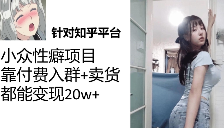 一个月入袋3w，知乎小众性癖项目，Lsp的钱才是最好赚的【揭秘】-三石资源库