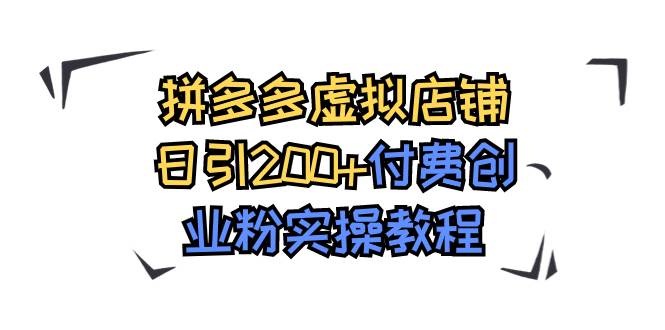 拼多多虚拟店铺日引200+付费创业粉实操教程-三石资源库
