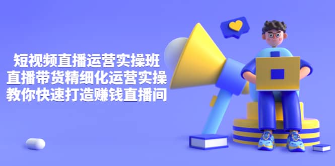 短视频直播运营实操班，直播带货精细化运营实操，教你快速打造赚钱直播间-三石资源库