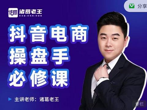 诸葛老王-抖音电商操盘手必修课：顶层设计，​起号破局，爆款运营，数据分析-三石资源库