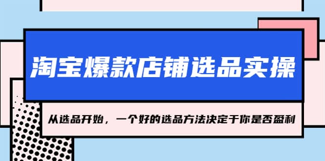 淘宝爆款店铺选品实操，2023从选品开始，一个好的选品方法决定于你是否盈利-三石资源库