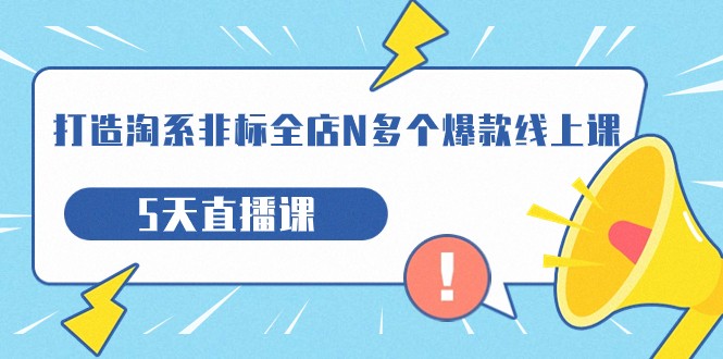 打造-淘系-非标全店N多个爆款线上课，5天直播课-三石淘金网