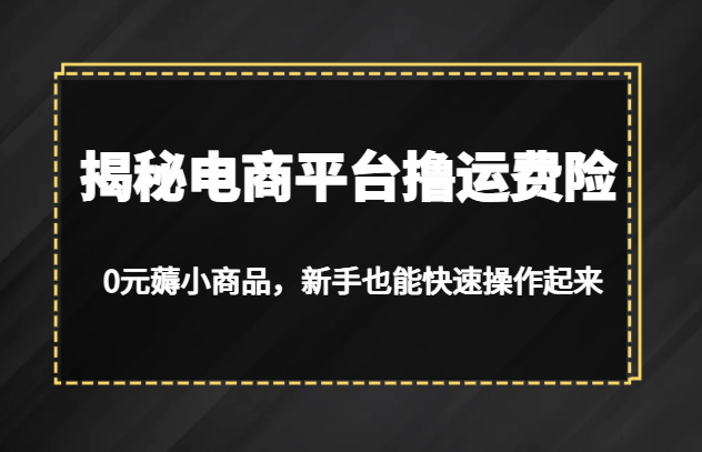 揭秘电商平台撸运费险，0元薅小商品，新手也能快速操作起来-三石淘金网