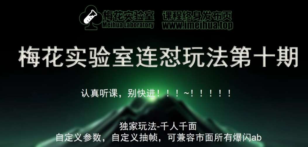 梅花实验室社群专享课视频号连怼玩法第十期课程+第二部分-FF助手全新高自由万能爆闪AB处理-三石资源库