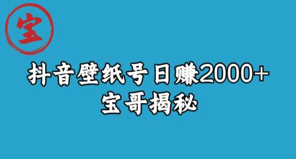 宝哥抖音壁纸号日赚2000+，不需要真人露脸就能操作【揭秘】-三石资源库