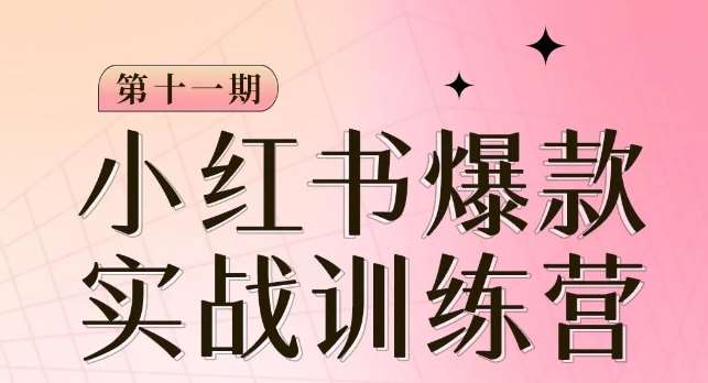 小红书博主爆款训练营第11期，手把手教你从0-1做小红书，从定位到起号到变现-三石资源库