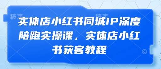 实体店小红书同城IP深度陪跑实操课，实体店小红书获客教程-三石资源库