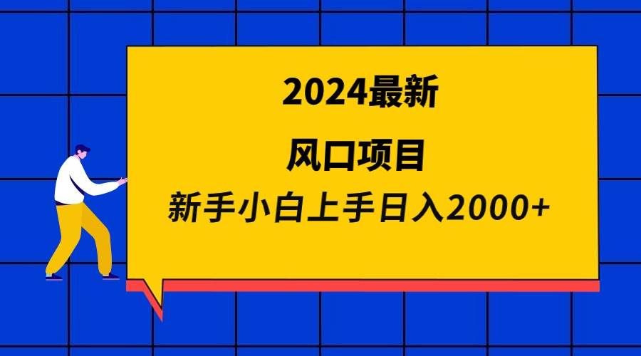 (9483期)2024最新风口项目 新手小白日入2000+-三石资源库