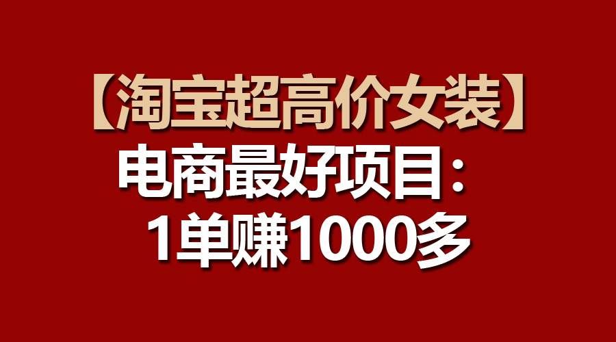 （10514期）【淘宝超高价女装】电商最好项目：一单赚1000多-三石资源库