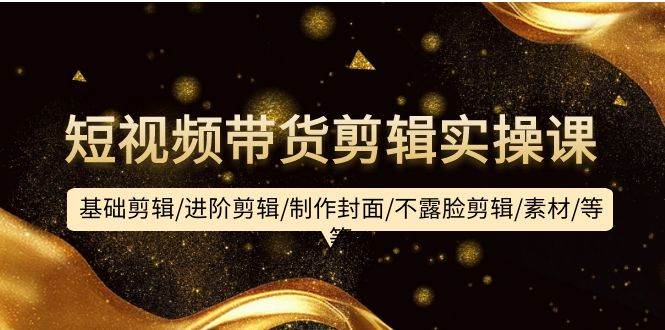 （9887期）短视频带货剪辑实操课：基础剪辑/进阶剪辑/制作封面/不露脸剪辑/素材/等等-三石资源库