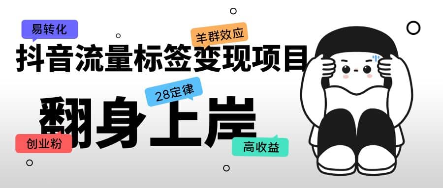 抖音流量标签变现项目，抖音创业粉轻松转化，单价高收益简单-三石资源库