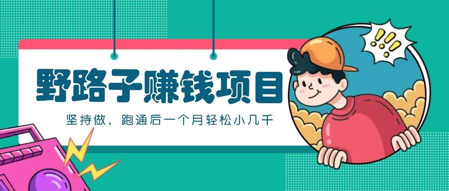 一个人就能操作的野路子赚钱项目，零成本零门槛坚持做，跑通后一个月小几千！-三石淘金网