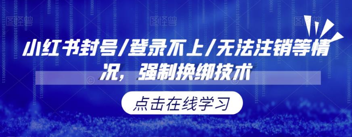 小红书封号/登录不上/无法注销等情况，强制换绑技术-三石淘金网
