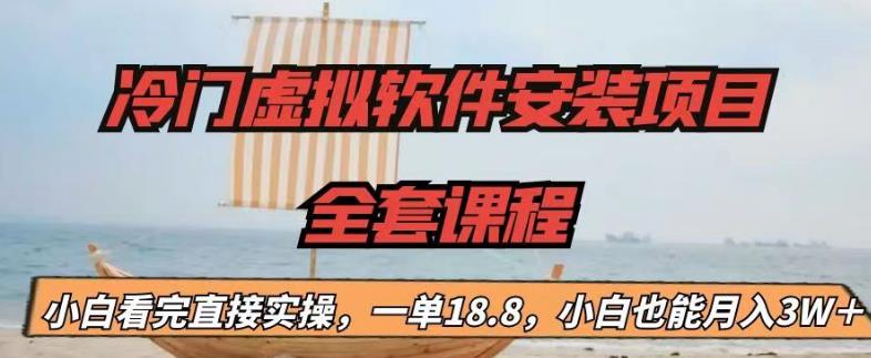 冷门虚拟软件安装项目，一单18.8，小白也能月入3W＋【揭秘】-三石资源库