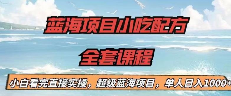 蓝海项目小吃配方全套课程，小白看完直接实操，单人日入1000+【揭秘】-三石资源库