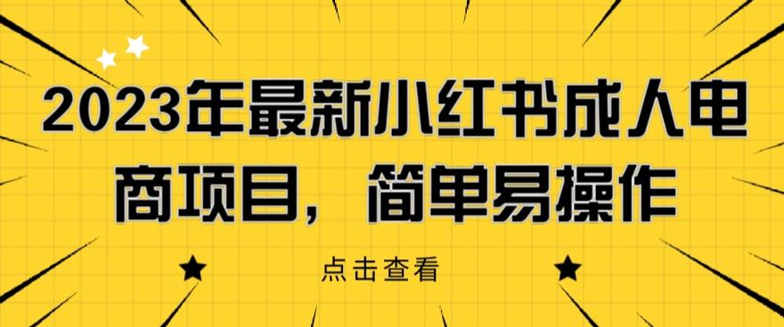 2023年最新小红书成人电商项目，简单易操作【详细教程】【揭秘】-三石资源库