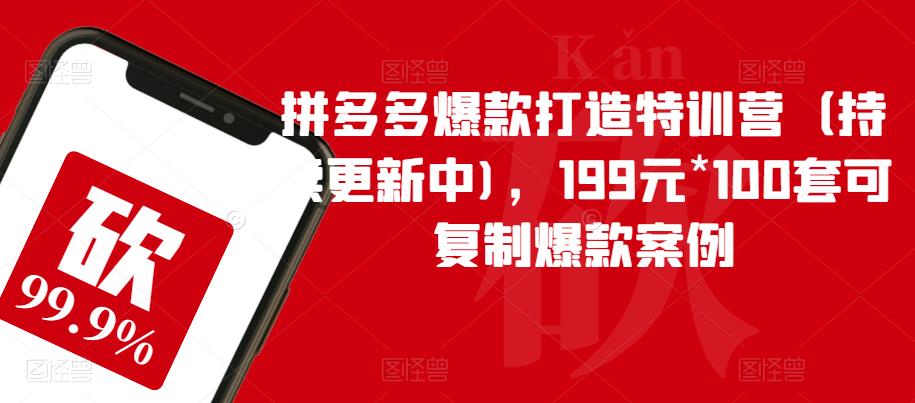 拼多多爆款打造特训营（持续更新中)，199元*100套可复制爆款案例-三石资源库