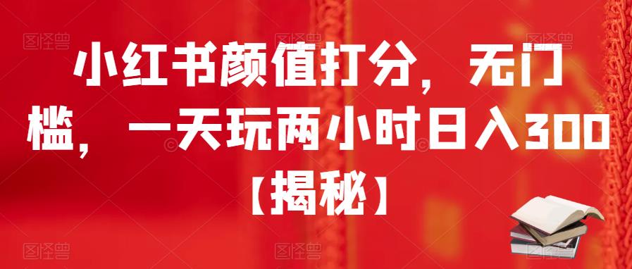 小红书颜值打分，无门槛，一天玩两小时日入300+【揭秘】-三石淘金网