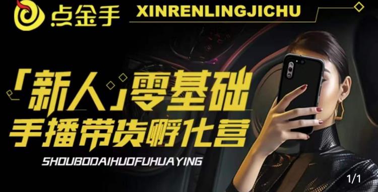 2023点金手·新人零基础手播带货孵化营：账号运营篇+主播话术篇+数据流量篇等-三石资源库