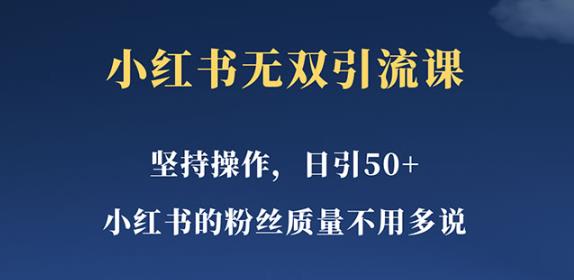 小红书无双课一天引50+女粉,不用做视频发视频,小白也很容易上手拿到结果【仅揭秘】-三石资源库