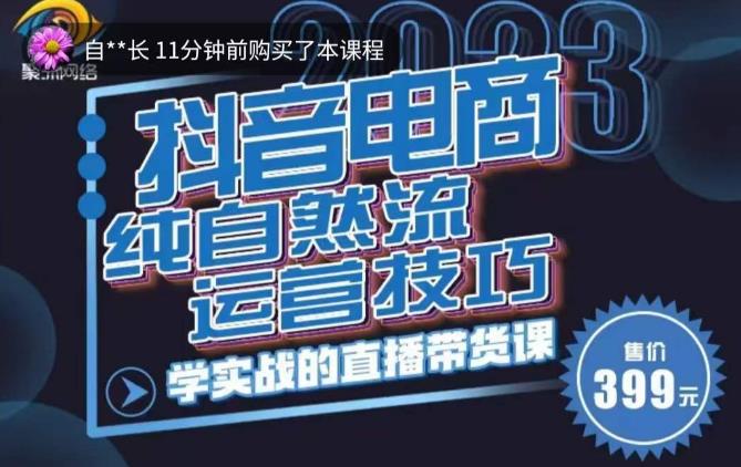 李扭扭·2023自然流运营技巧，纯自然流不亏品起盘直播间，实战直播带货课（视频课+话术文档）-三石资源库