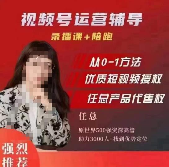 任姐视频号运营，懂老板的任总视频号短视频运营，从0到1做视频号课程-三石资源库