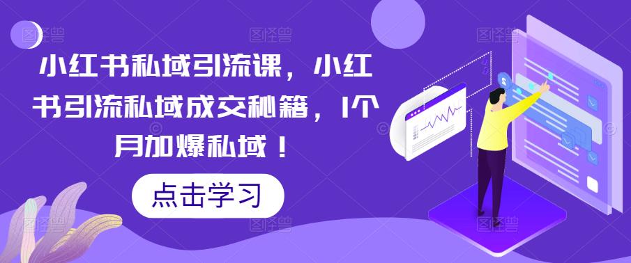 小红书私域引流课，小红书引流私域成交秘籍，1个月加爆私域！-三石淘金网