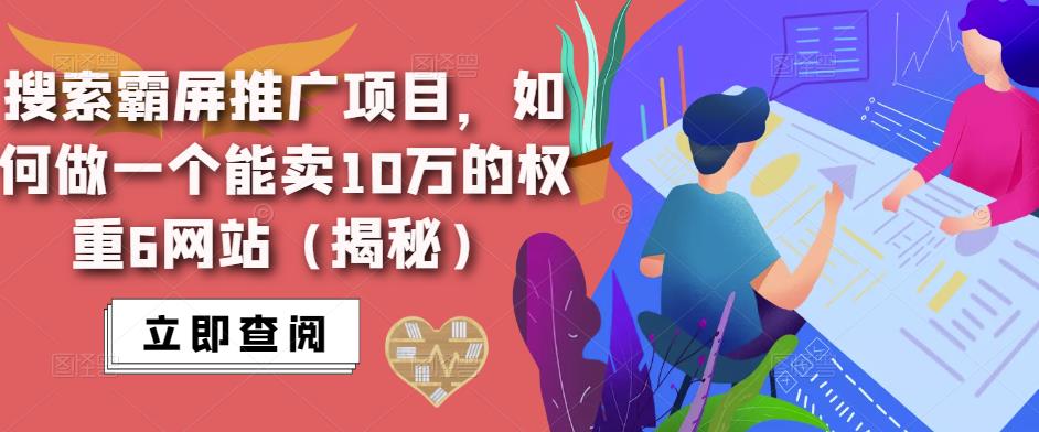 搜索霸屏推广项目，如何做一个能卖10万的权重6网站（揭秘）-三石资源库