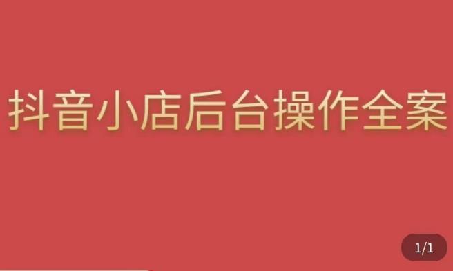 颖儿爱慕·抖店后台操作全案，对抖店各个模块有清楚的认知以及正确操作方法-三石资源库